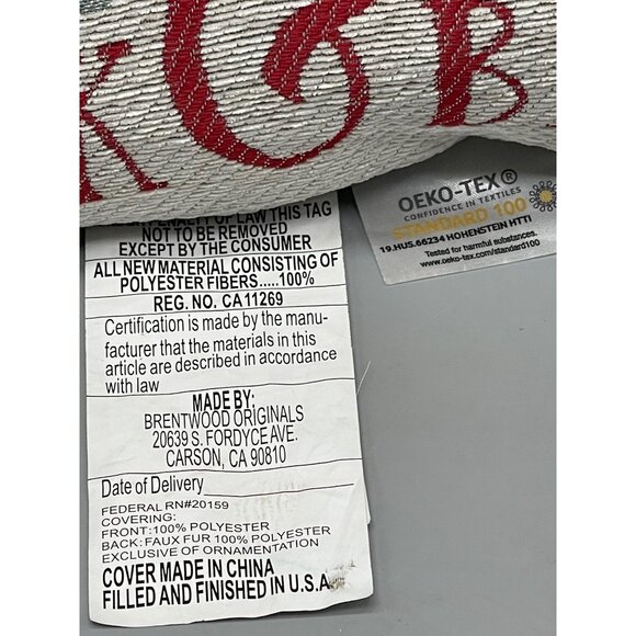 oeko tex throw pillow seasonal polyester blend gray snow day ice skates READ - Picture 7 of 9